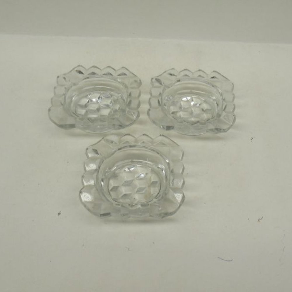 3 - Fostoria Elegant Glass Crystal AMERICAN 2 3/4 In Square Individual Ash Trays